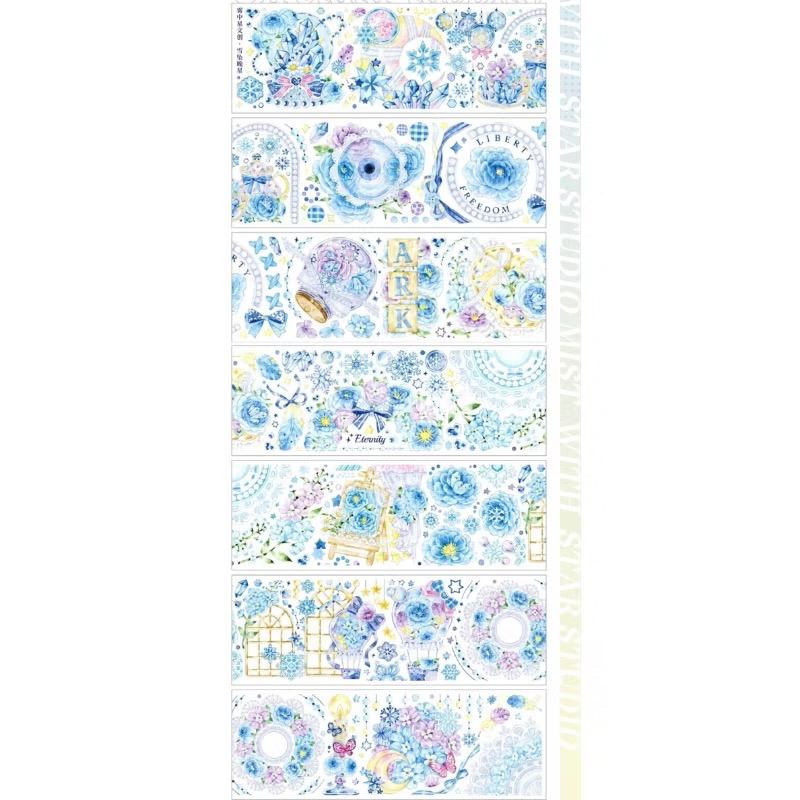 【分裝】霧中星文創《雪墜晚星/維納斯晚庭/小行星奏鳴曲》PET膠帶-規格圖1