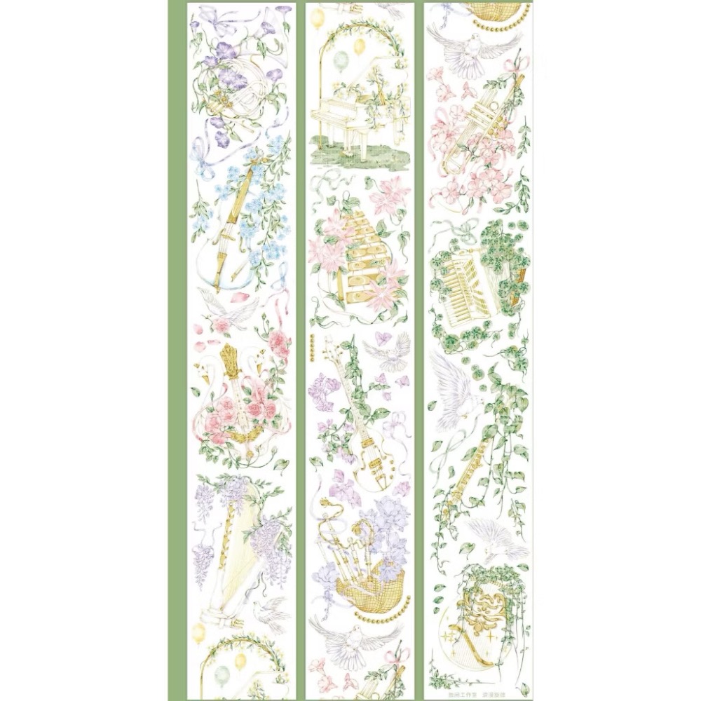【分裝】獨閑工作室《珍之花-黑/花簇黑2/浪漫旋律/幽藍花冠/花精靈》PET膠帶-規格圖2