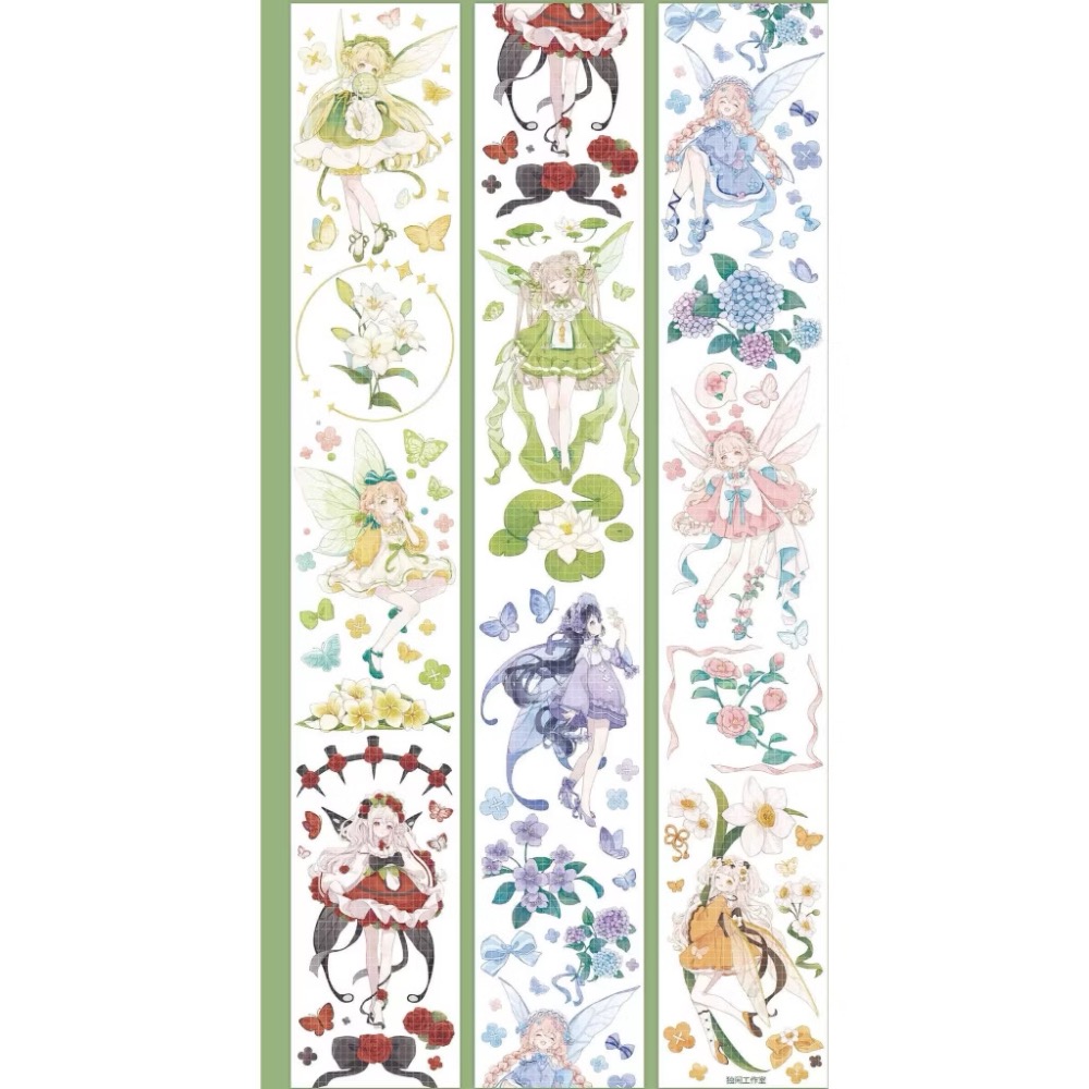 【分裝】獨閑工作室《珍之花-黑/花簇黑2/浪漫旋律/幽藍花冠/花精靈》PET膠帶-規格圖2