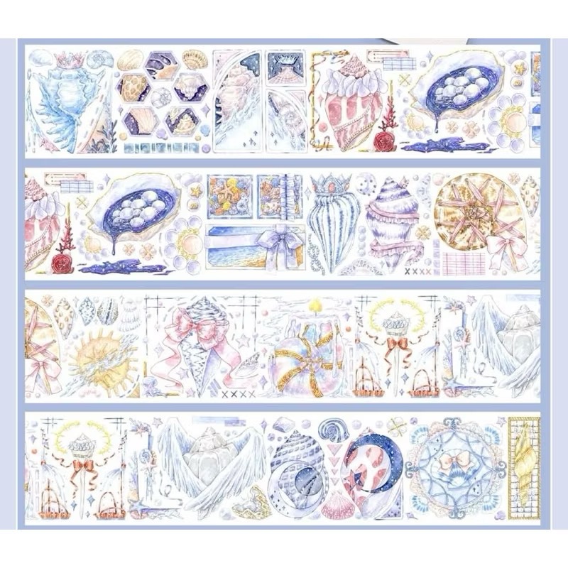 【分裝】Curily x July聯名《海螺貝貝/粉蝶花/百日葵》PET膠帶-規格圖4