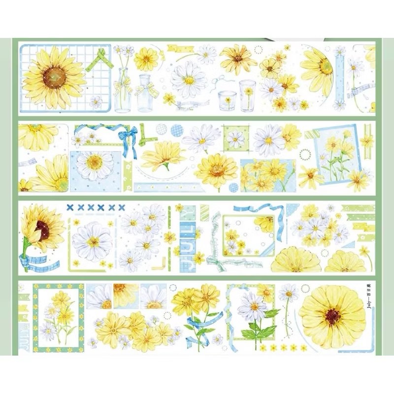 【分裝】Curily x July聯名《海螺貝貝/粉蝶花/百日葵》PET膠帶-規格圖4