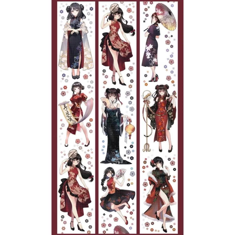 【分裝】吾心原創 x 柑橘手帳《綽約婪尾春/芳菲馥濃/遊園無盡夏/月神拂香》PET膠帶-規格圖1