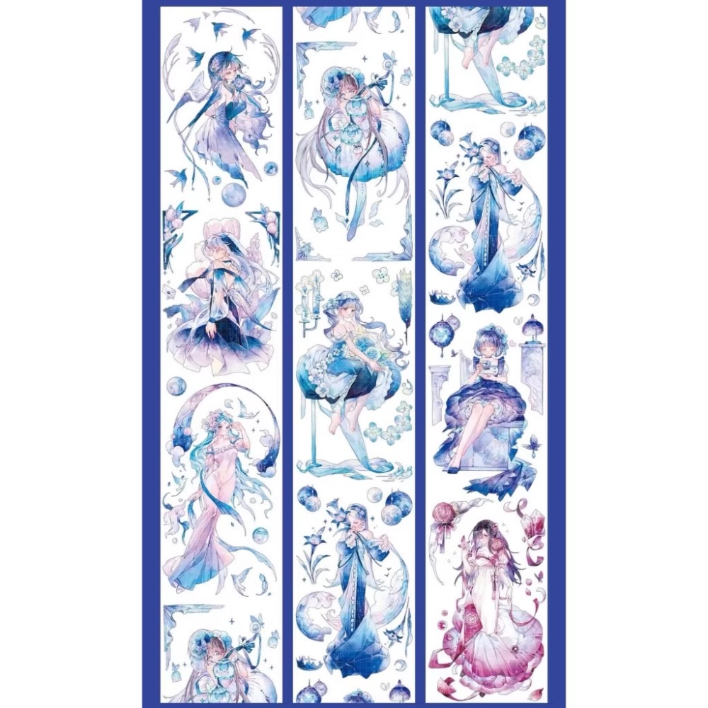 【分裝】吾心原創 x 柑橘手帳《綽約婪尾春/芳菲馥濃/遊園無盡夏/月神拂香》PET膠帶-規格圖1