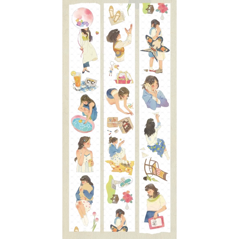 童年的紙飛機（5x100cm）和紙