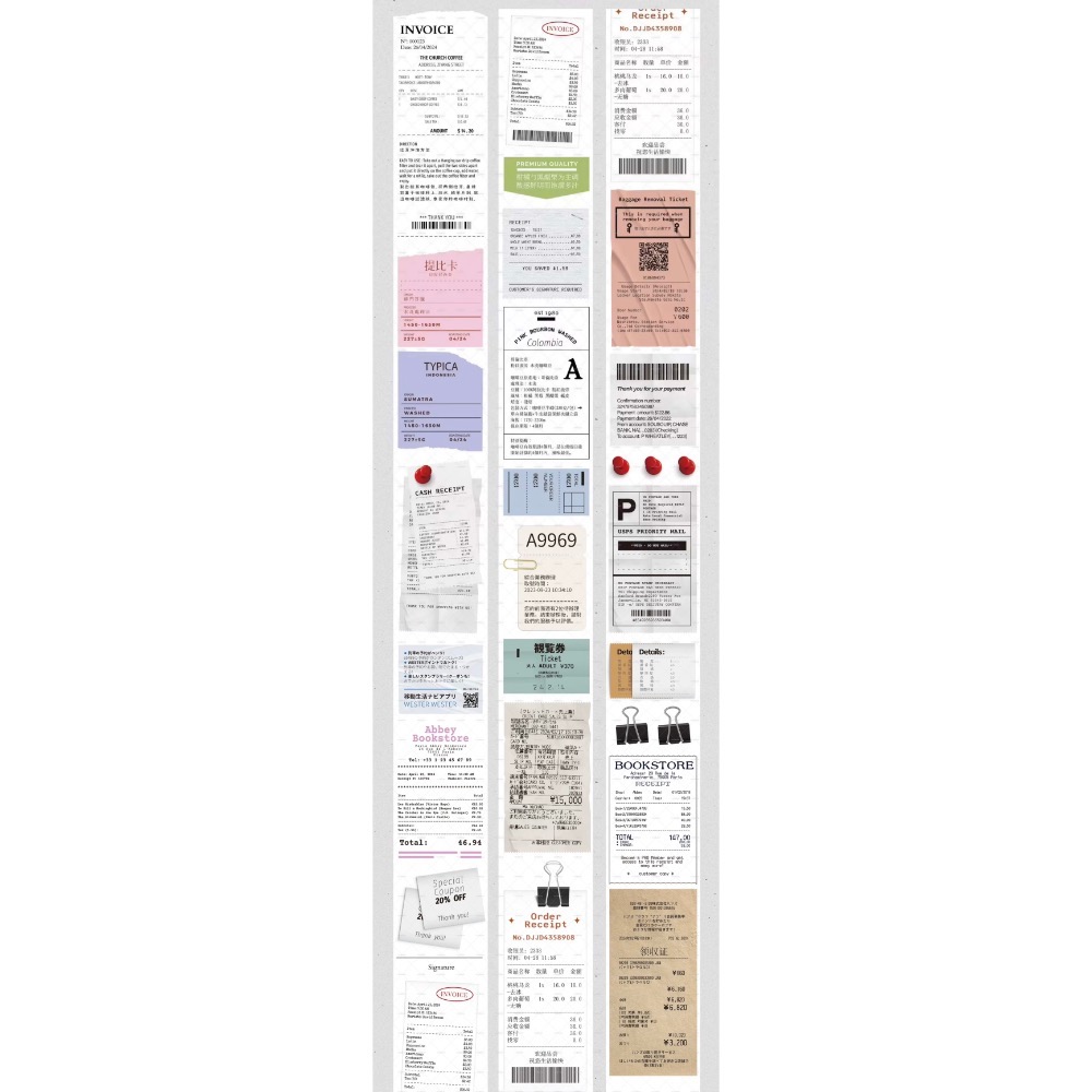 【分裝】MOODTAPE《新品：金箔紙/童年的紙飛機/風的輕撫/重疊定格/小票留存/輕又軟/速寫人生》PET和紙膠帶-規格圖1