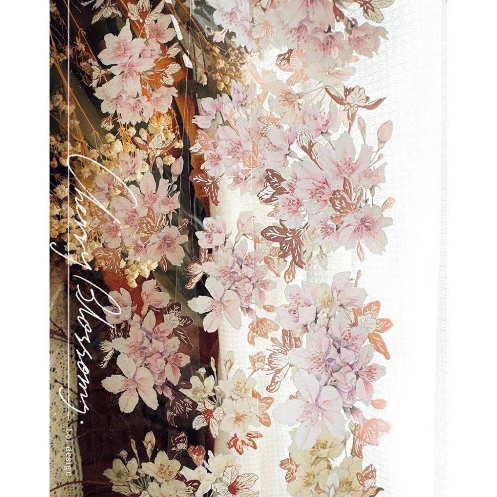 【分裝】秘密會社-春之盛典《墨染一色-芙蘿拉/樂意-花見櫻/仙女丸-花之卷特別版5/Pei+Pei-頌春之花》PET膠帶-細節圖3