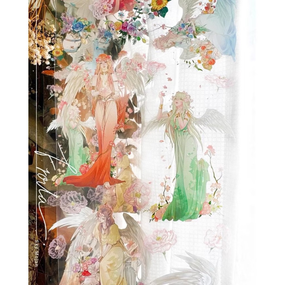 【分裝】秘密會社-春之盛典《墨染一色-芙蘿拉/樂意-花見櫻/仙女丸-花之卷特別版5/Pei+Pei-頌春之花》PET膠帶-細節圖6