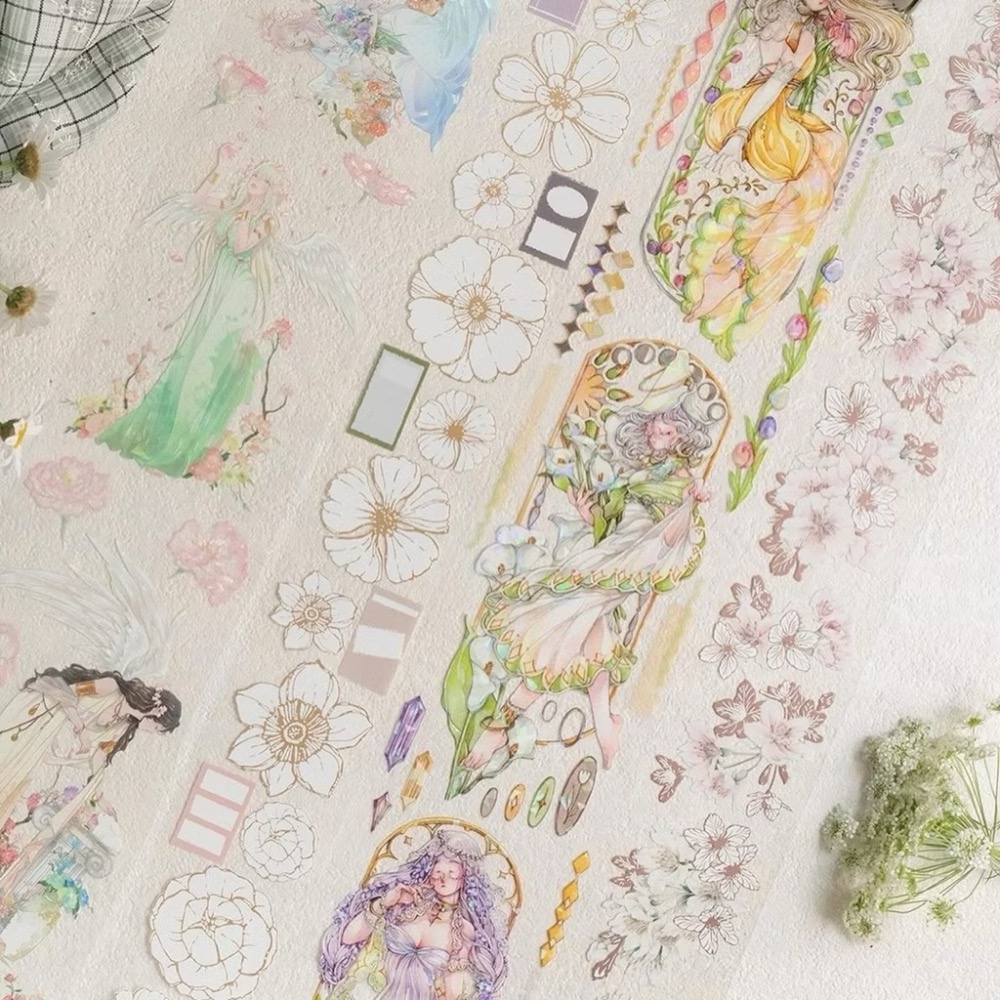 【分裝】秘密會社-春之盛典《墨染一色-芙蘿拉/樂意-花見櫻/仙女丸-花之卷特別版5/Pei+Pei-頌春之花》PET膠帶-細節圖7