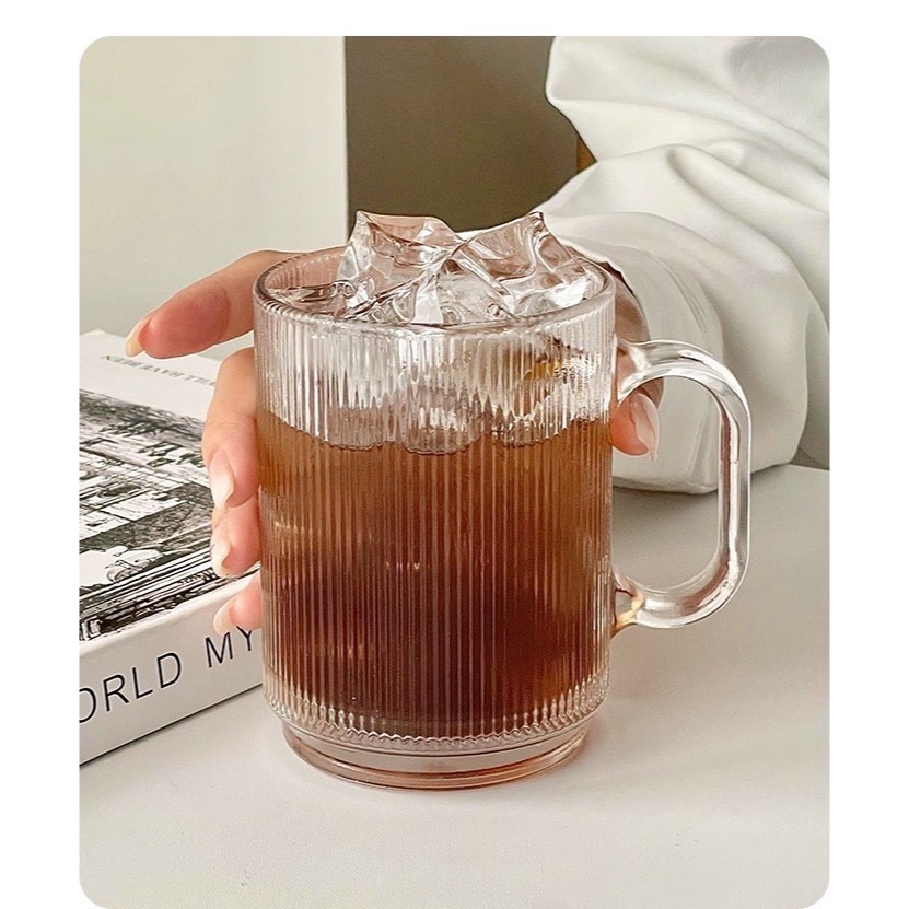 Mia🎈復古風玻璃杯 海棠花紋玻璃杯-細節圖3