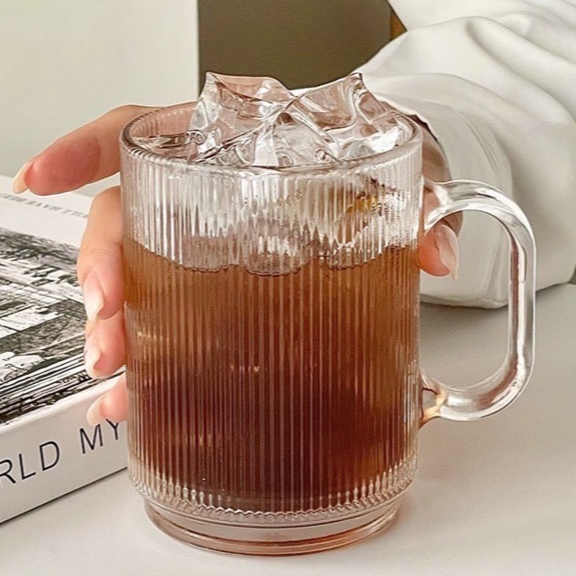 Mia🎈復古風玻璃杯 海棠花紋玻璃杯-規格圖7