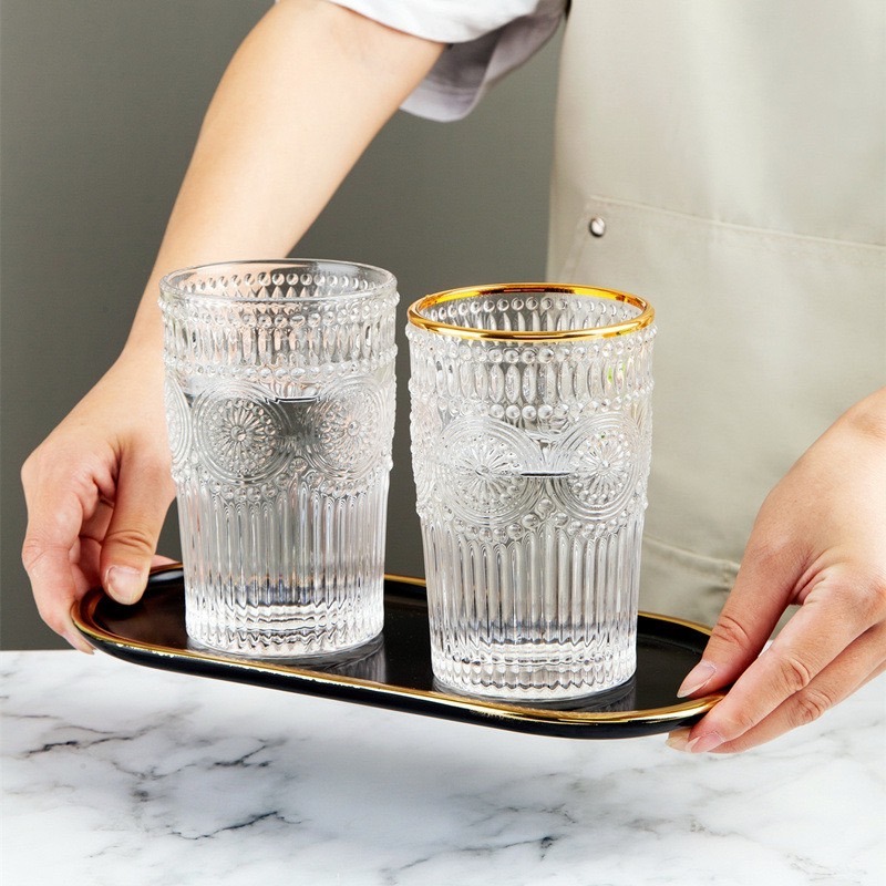 Mia🎈歐式復古風玻璃杯 高款金邊玻璃杯-規格圖7