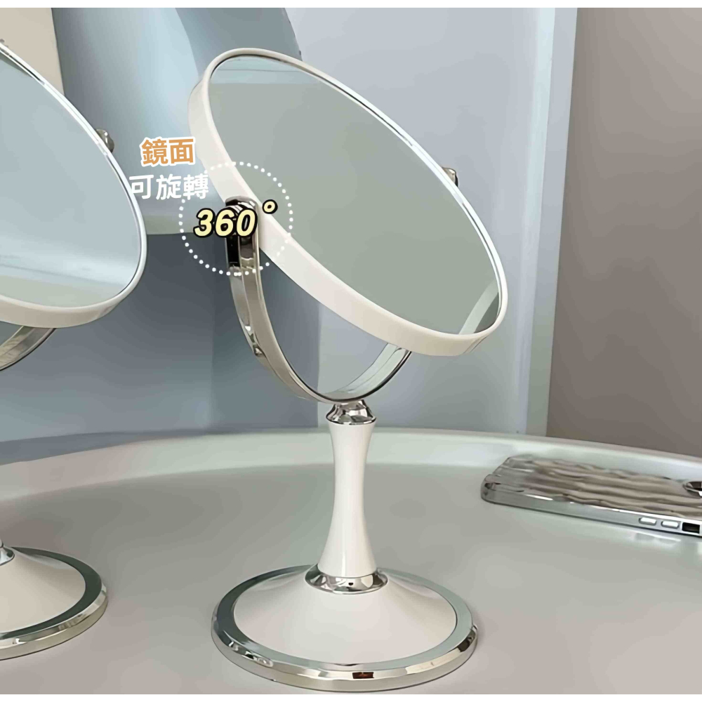 【韓系極簡風】360°旋轉雙面化妝鏡 高清放大鏡面 無死角上妝神器 可調角度 放大鏡面 桌鏡 立鏡-細節圖5