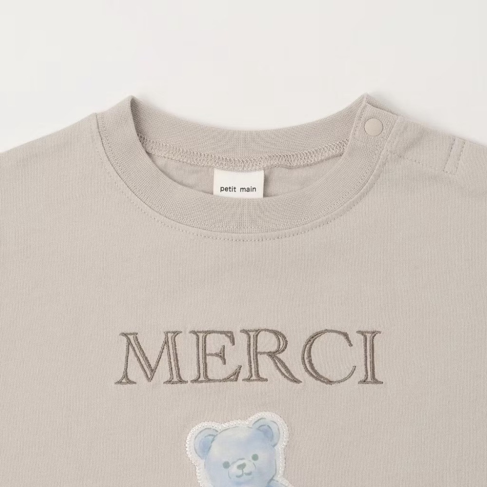 🤍 MERCI 小熊刺繡短袖上衣 🐻-細節圖4