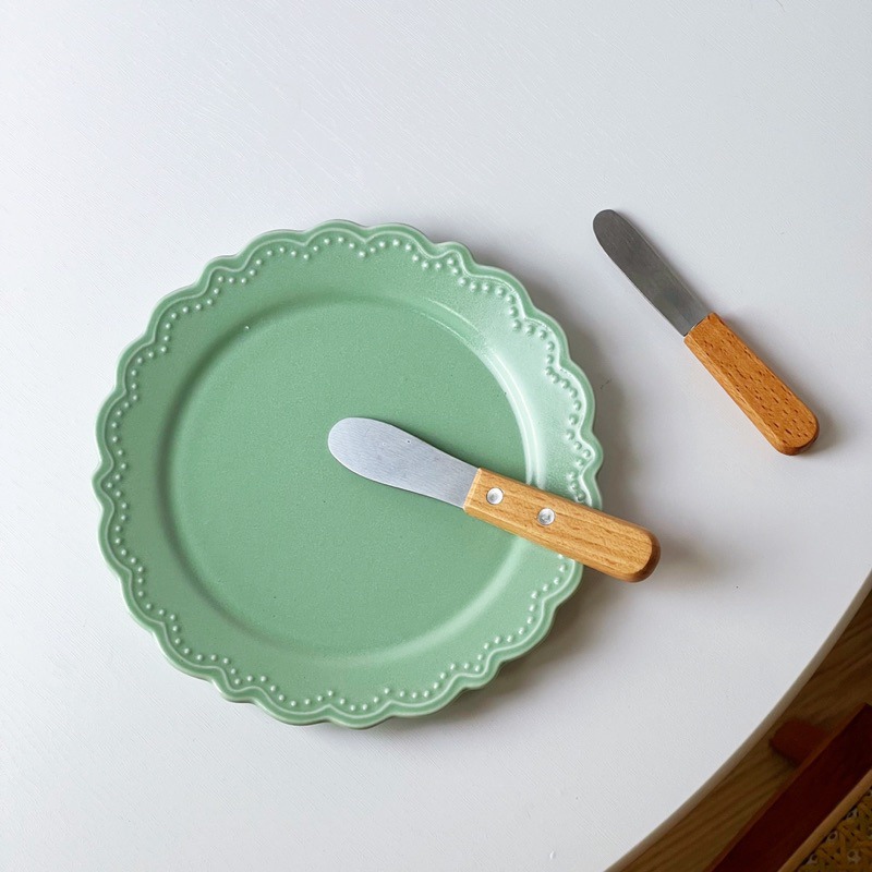 【幸沐商行】日本製日峰薄荷綠餐盤 盤子 碗盤 陶瓷盤 平盤 淺盤  圓盤 日本食器 7寸淺盤 甜品盤 水果盤 裝飾盤-細節圖4