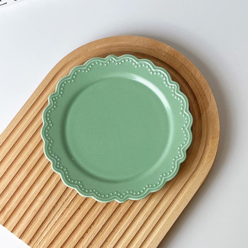 【幸沐商行】日本製日峰薄荷綠餐盤 盤子 碗盤 陶瓷盤 平盤 淺盤  圓盤 日本食器 7寸淺盤 甜品盤 水果盤 裝飾盤-細節圖7
