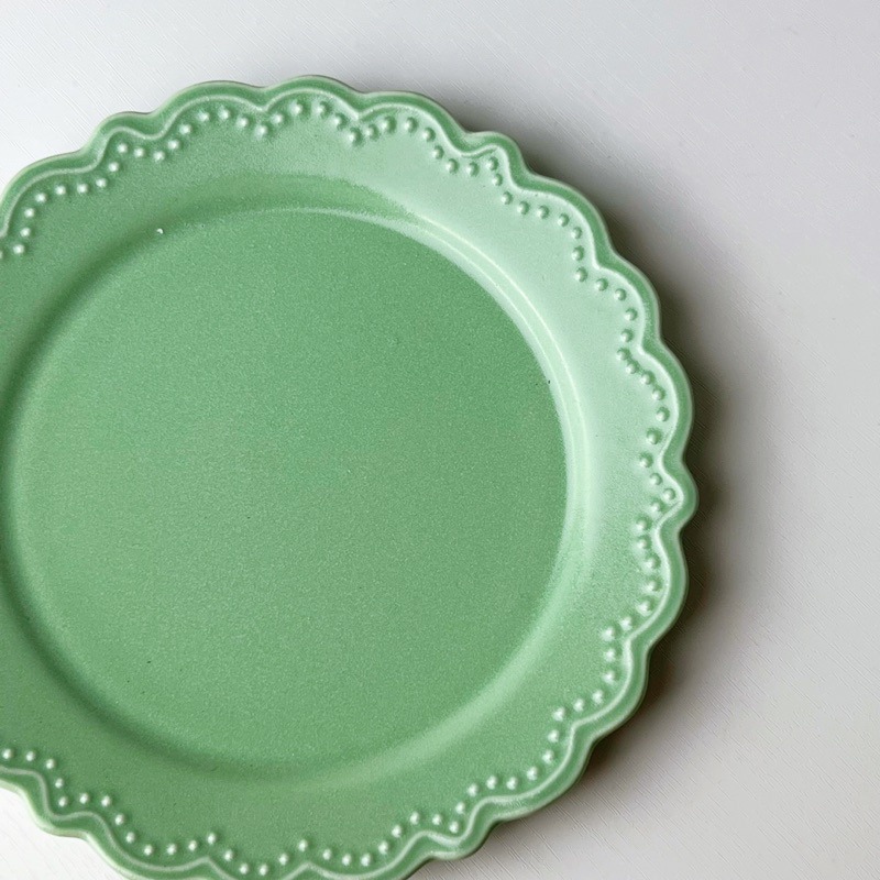 【幸沐商行】日本製日峰薄荷綠餐盤 盤子 碗盤 陶瓷盤 平盤 淺盤  圓盤 日本食器 7寸淺盤 甜品盤 水果盤 裝飾盤-細節圖9