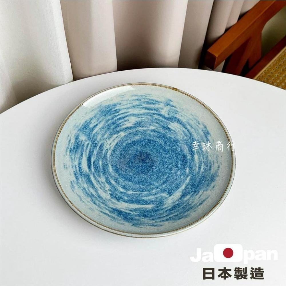 【幸沐商行】日本製紺青9寸餐盤 盤子 碗盤 陶瓷盤 平盤 淺盤 加厚 圓盤 日本食器 25皿 銀河星空-細節圖2