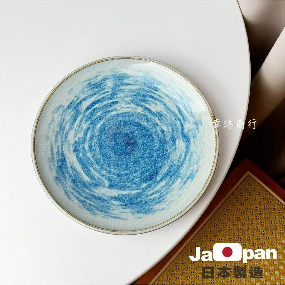 【幸沐商行】日本製紺青9寸餐盤 盤子 碗盤 陶瓷盤 平盤 淺盤 加厚 圓盤 日本食器 25皿 銀河星空-細節圖3