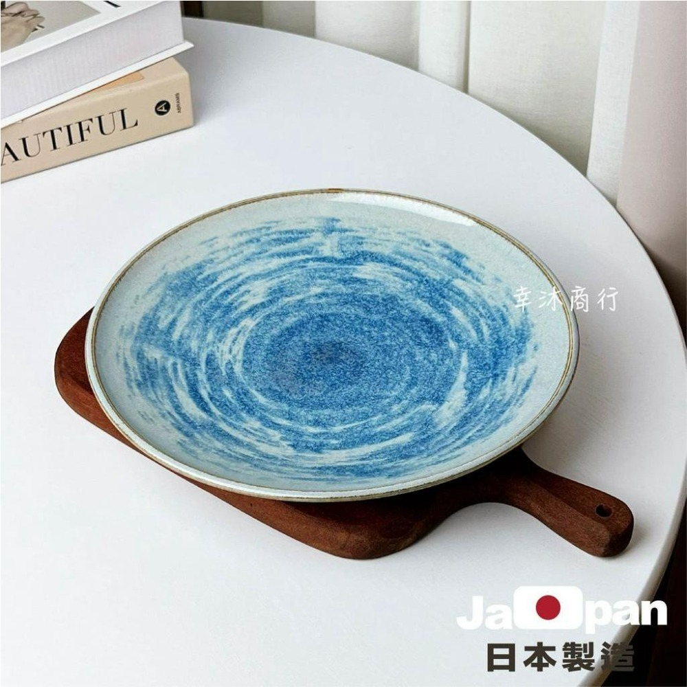 【幸沐商行】日本製紺青9寸餐盤 盤子 碗盤 陶瓷盤 平盤 淺盤 加厚 圓盤 日本食器 25皿 銀河星空-細節圖4