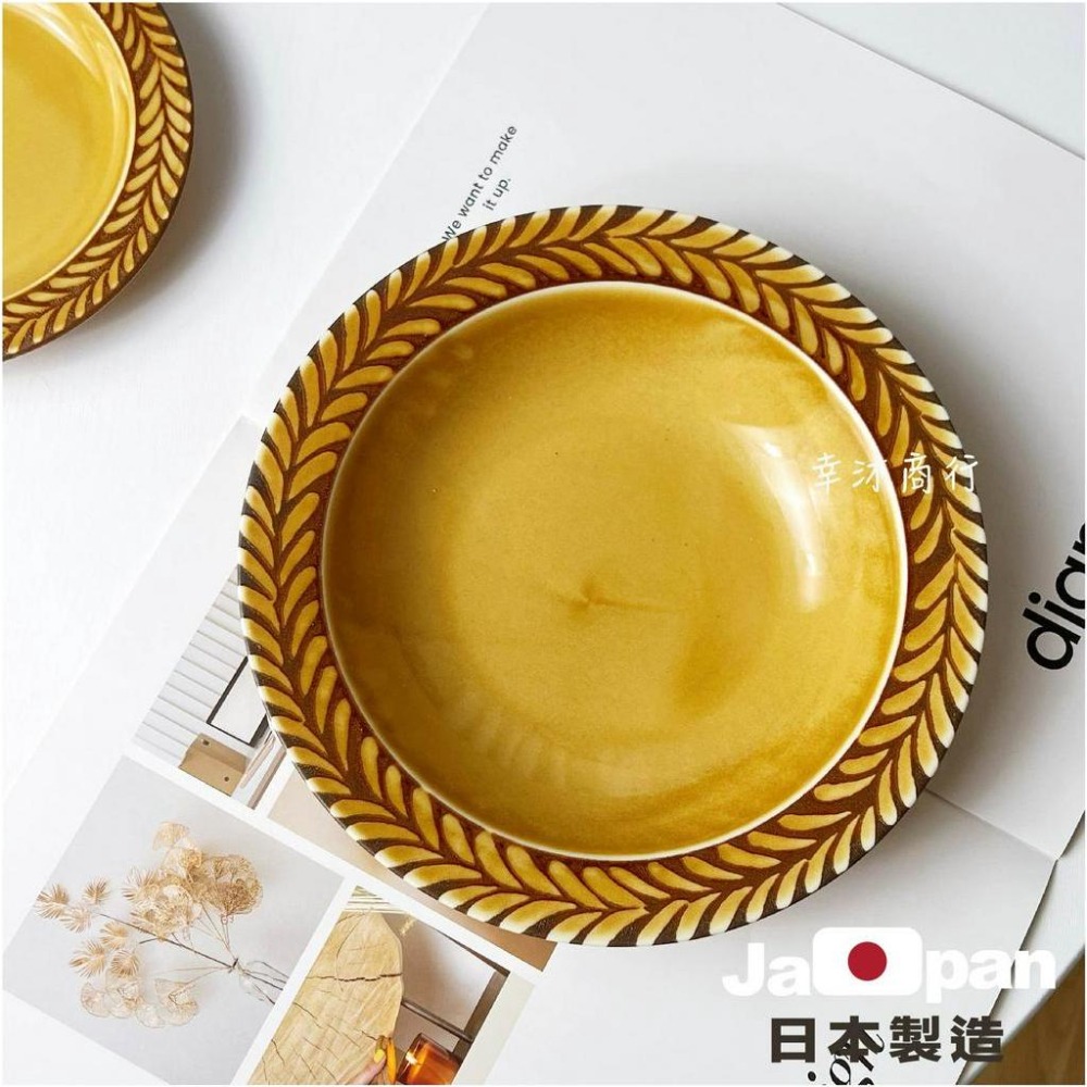 幸沐商行】日本製飴釉花粧系列餐盤 盤子 碗盤 陶瓷盤淺盤 加厚 湯碗 意大利麵盤 南瓜湯盤 5寸6寸7寸8寸-細節圖7