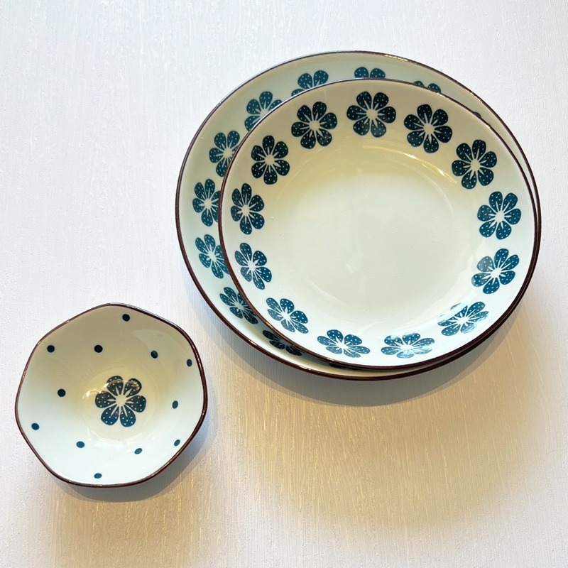 【幸沐商行】復古藍和小花餐盤 陶瓷盤 深盤 7寸盤 8寸盤 醬料碗碟 碟子 盤子 民宿 餐廳 盤子 加厚餐盤 陶瓷碟-細節圖6