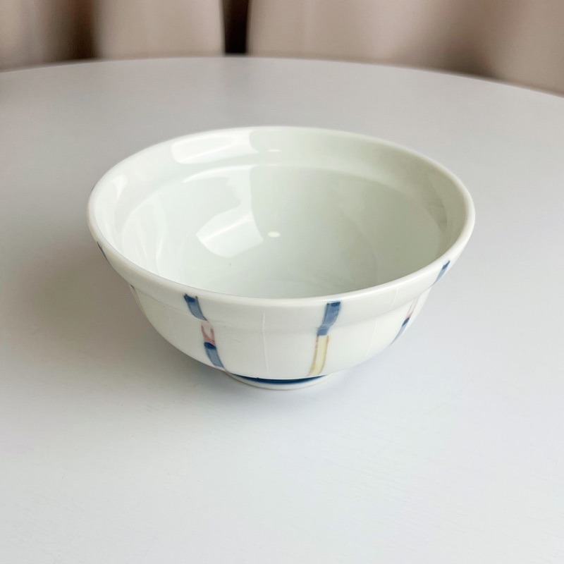 【幸沐商行】日本製手繪彩虹5寸飯碗餐盤 盤子 碗盤 陶瓷盤 湯碗 加厚 花紋 日本食器 5寸碗 丼飯碗-細節圖2