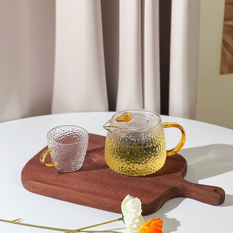 【幸沐商行】麟韵泡茶壺450ml 加厚耐熱玻璃壺 高硼硅耐熱玻璃杯 泡茶壺 花茶壺 水壺 泡茶 耐熱玻璃-細節圖2