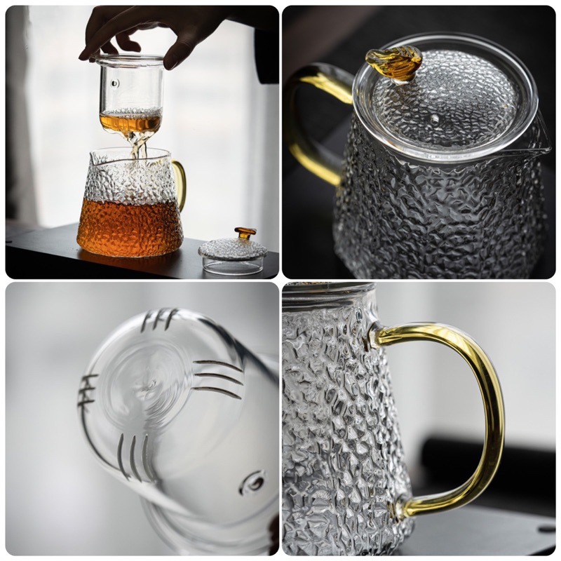 【幸沐商行】麟韵泡茶壺450ml 加厚耐熱玻璃壺 高硼硅耐熱玻璃杯 泡茶壺 花茶壺 水壺 泡茶 耐熱玻璃-細節圖9