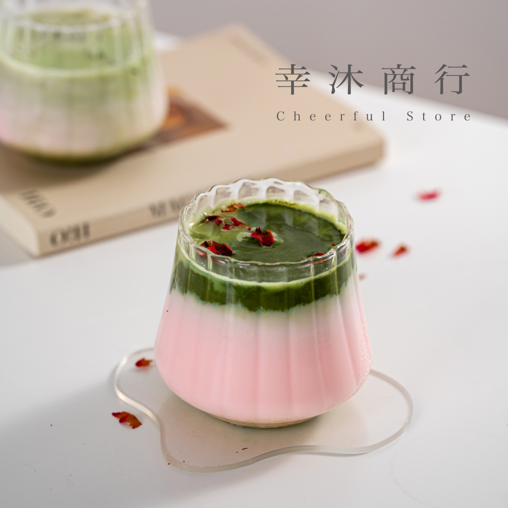 【幸沐商行】新款條紋栗子玻璃杯 咖啡杯拿鐵杯 牛奶杯 冷飲杯 水杯 茶杯 高硼硅玻璃杯 400ml容量 耐熱玻璃-細節圖9