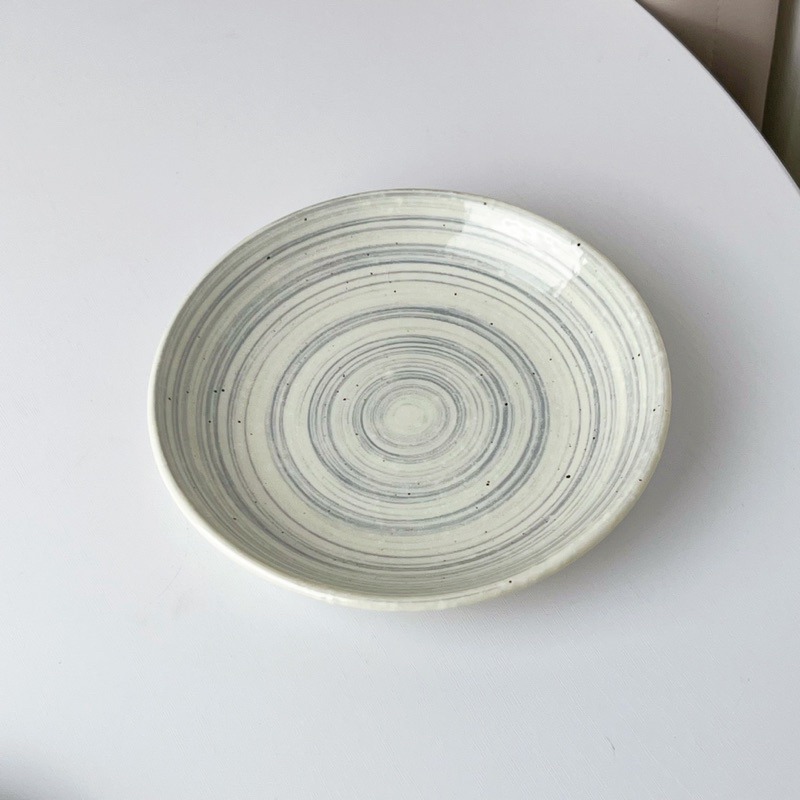 【幸沐商行】日本製梨地旋紋餐盤 盤子 碗盤 陶瓷盤 平盤 淺盤 加厚 圓盤 日本食器 12皿16皿 前菜盤 水果盤甜品盤-細節圖8