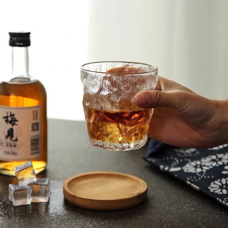 【幸沐商行】日系冰川杯ins風咖啡杯 日式冰川杯 威士忌杯 玻璃杯 飲料杯 冷飲杯 冰川紋玻璃杯高顏值水杯女果汁飲料-細節圖2