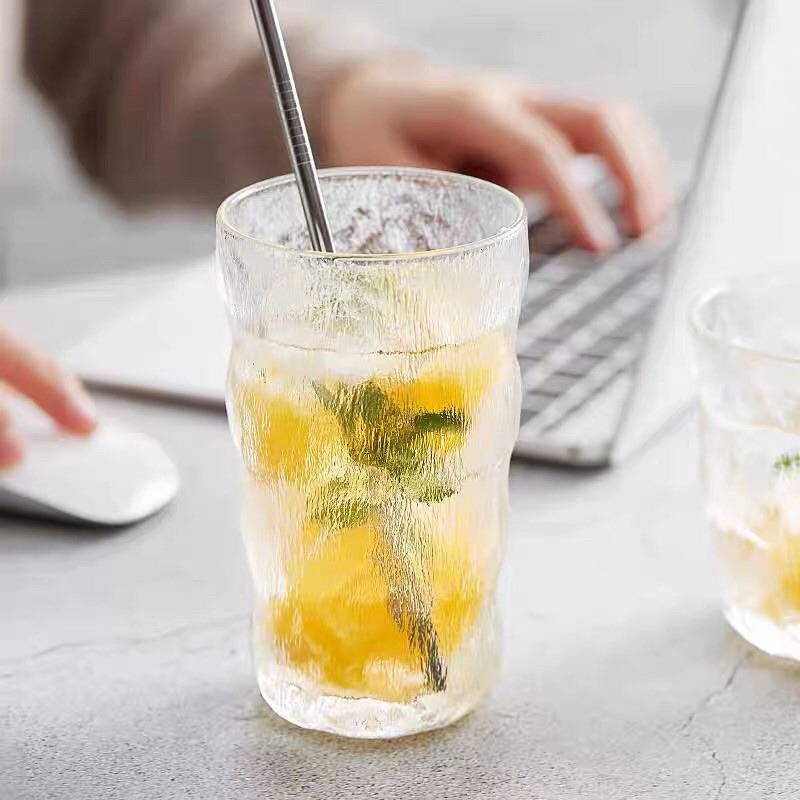 【幸沐商行】日系冰川杯ins風咖啡杯 日式冰川杯 威士忌杯 玻璃杯 飲料杯 冷飲杯 冰川紋玻璃杯高顏值水杯女果汁飲料-細節圖8