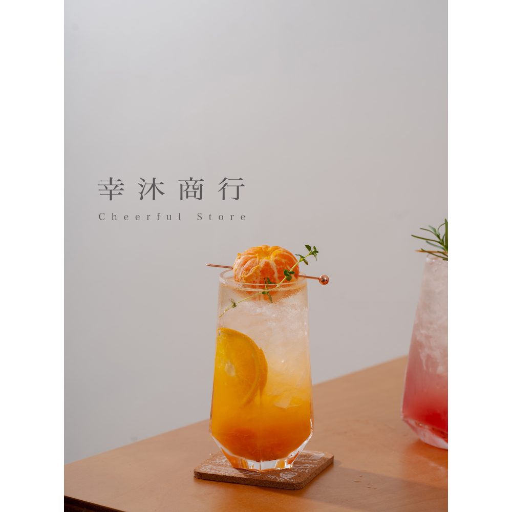 【幸沐商行】夏日高款六角杯大容量550ml 氣泡飲料 冷飲 調飲杯 飲料杯 玻璃杯 水杯 高質感 網紅玻璃杯-細節圖2