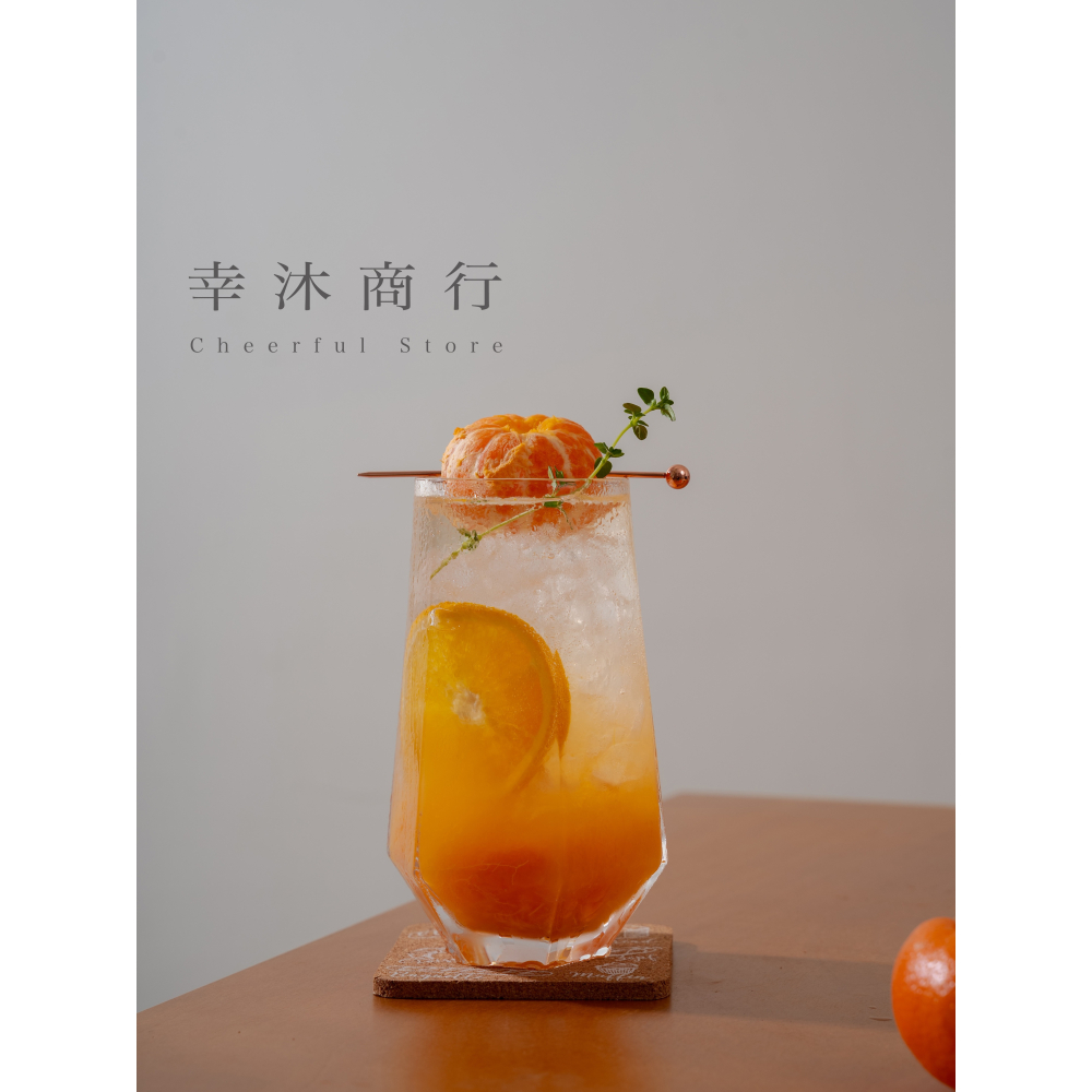 【幸沐商行】夏日高款六角杯大容量550ml 氣泡飲料 冷飲 調飲杯 飲料杯 玻璃杯 水杯 高質感 網紅玻璃杯-細節圖5