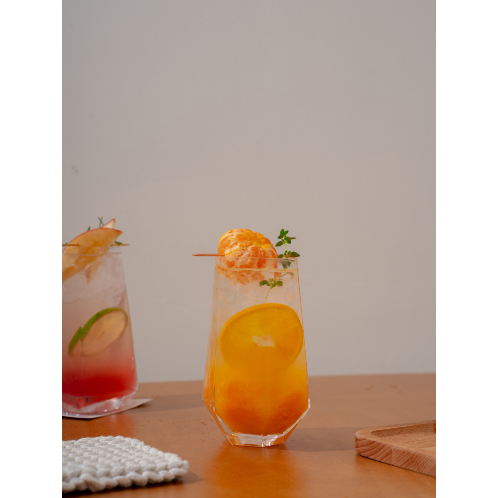 【幸沐商行】夏日高款六角杯大容量550ml 氣泡飲料 冷飲 調飲杯 飲料杯 玻璃杯 水杯 高質感 網紅玻璃杯-細節圖9