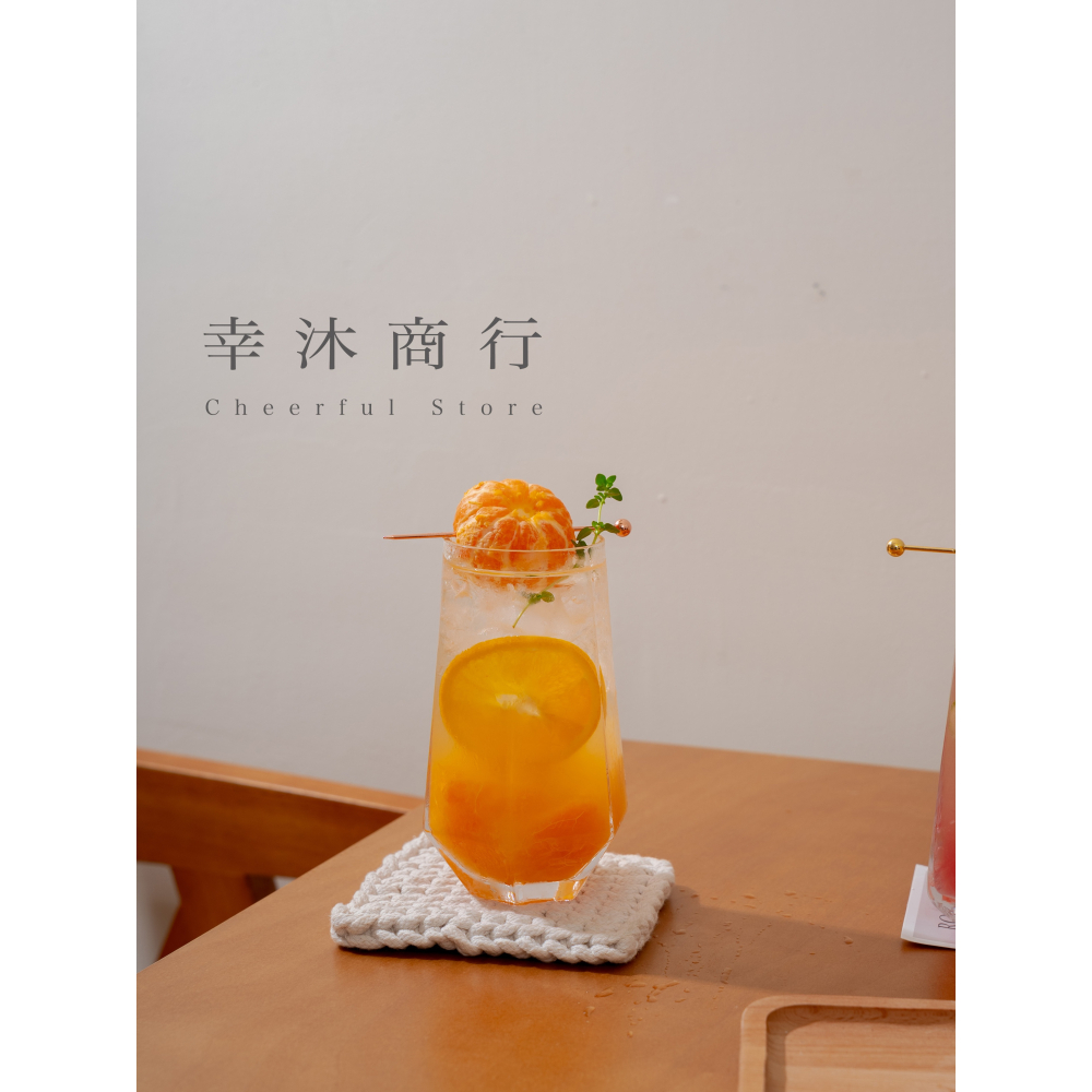 【幸沐商行】夏日高款六角杯大容量550ml 氣泡飲料 冷飲 調飲杯 飲料杯 玻璃杯 水杯 高質感 網紅玻璃杯-細節圖10