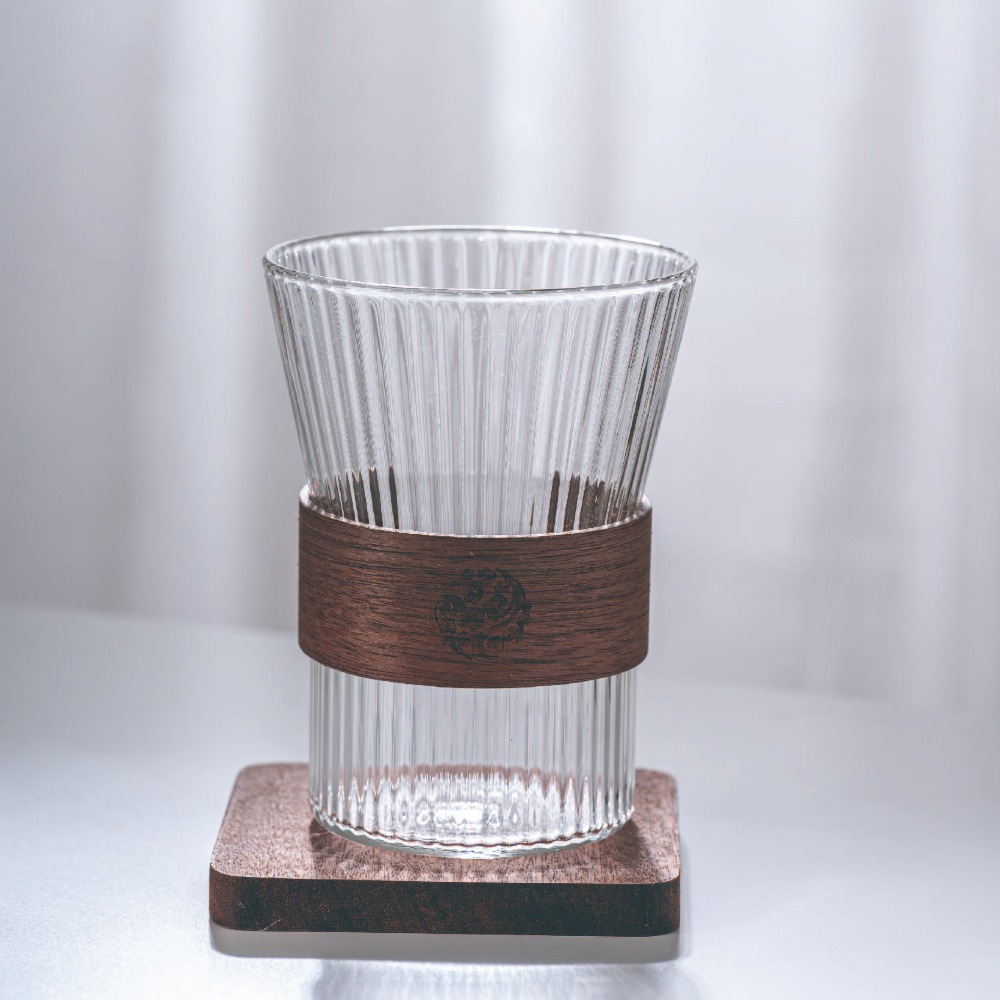 【幸沐商行】胡桃木玻璃茶杯 錘目紋 直條紋 泡茶杯 冷飲杯 套組 日式泡茶杯 玻璃木杯套裝 胡桃木套環-規格圖11