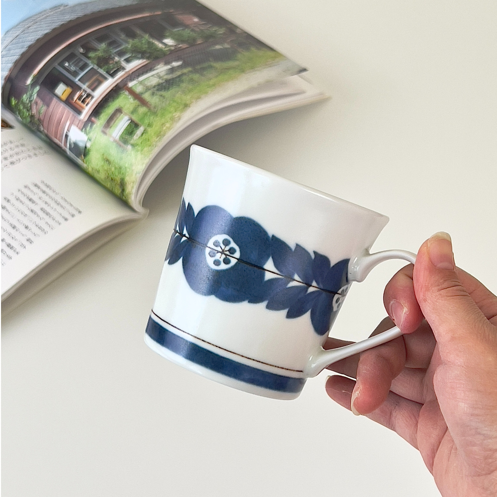 【幸沐商行】日本製藍染實花馬克杯 容量270ml 咖啡杯 水杯 茶杯 飲料杯 馬克杯 陶瓷杯 日本-細節圖5