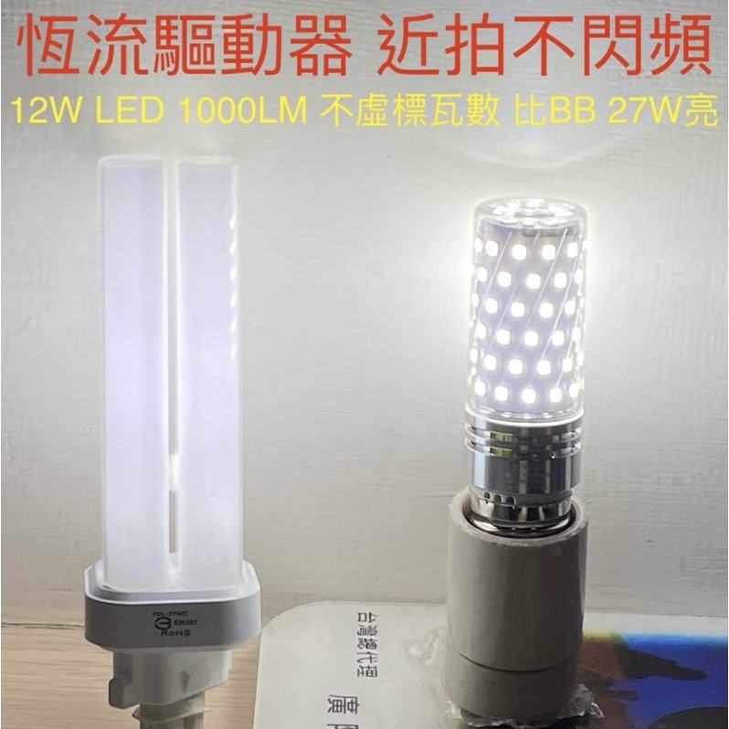 【金光閃閃】LED PL-BB BB 燈管 27W 轉E27 轉接頭 轉換頭 FDL-27W GX10Q轉E27 轉接座-細節圖2