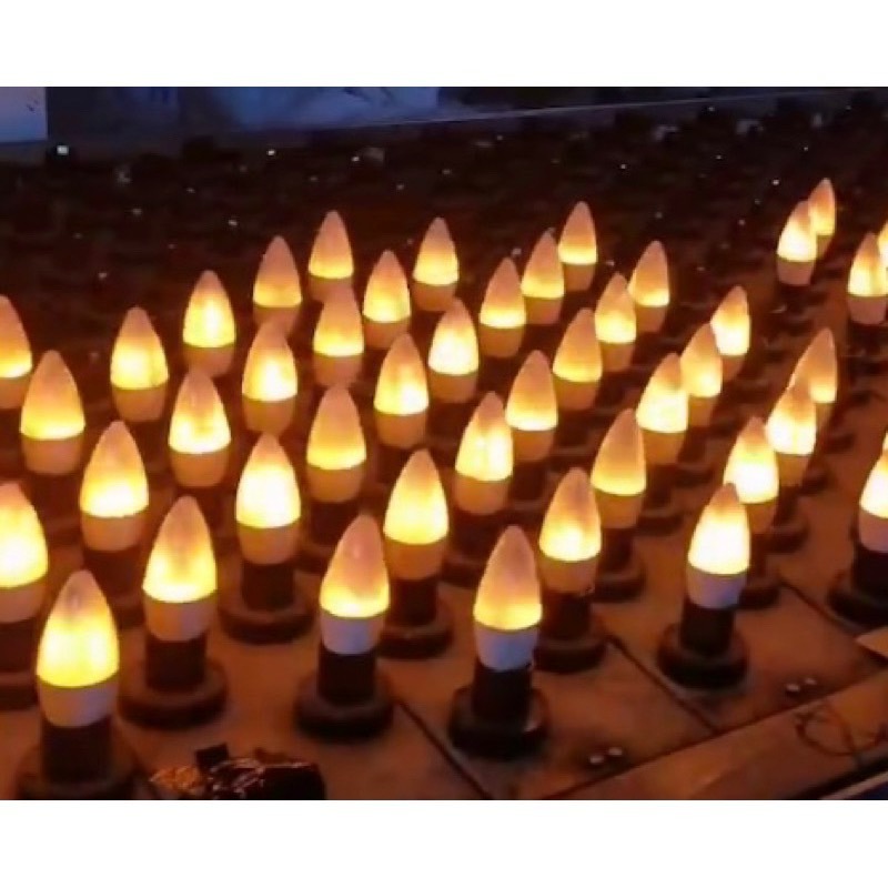 【金光閃閃】LED 火焰燈泡 110V 220V E12 E14 E27 3W 蠟燭燈泡 神桌燈 錫燈 神明燈 蓮花燈-細節圖2