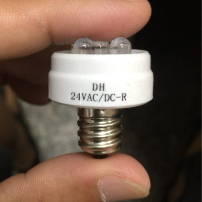 24V AC/DC 20MA 指示燈泡 消防燈泡 E12 紅光 5晶片