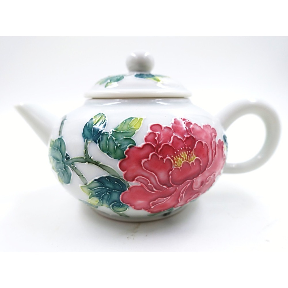 故宮御用國寶彩繪大師-林春香 牡丹花蝶壺 茶壺 瓷器 茶具 收藏 招財法華瓷 泡茶高級瓷器 贈禮 茶壺禮盒 年節 餽贈-細節圖4