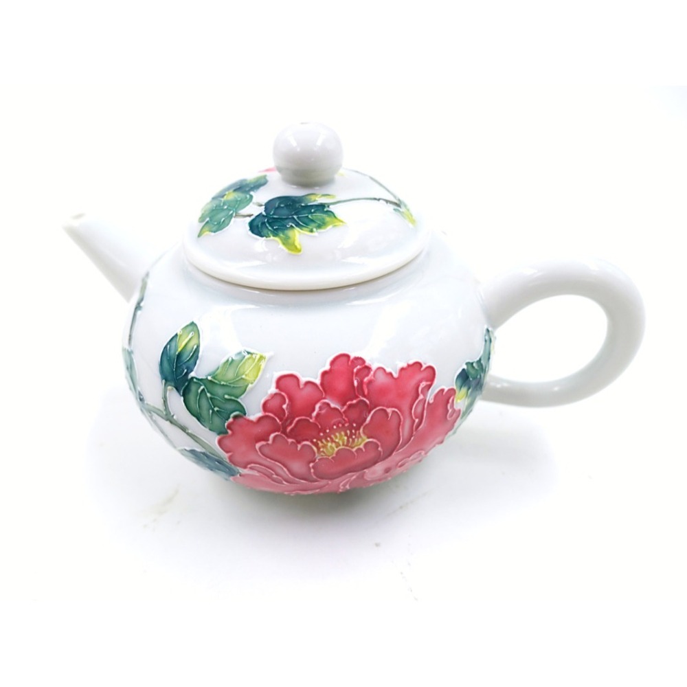 故宮御用國寶彩繪大師-林春香 牡丹花蝶壺 茶壺 瓷器 茶具 收藏 招財法華瓷 泡茶高級瓷器 贈禮 茶壺禮盒 年節 餽贈-細節圖5