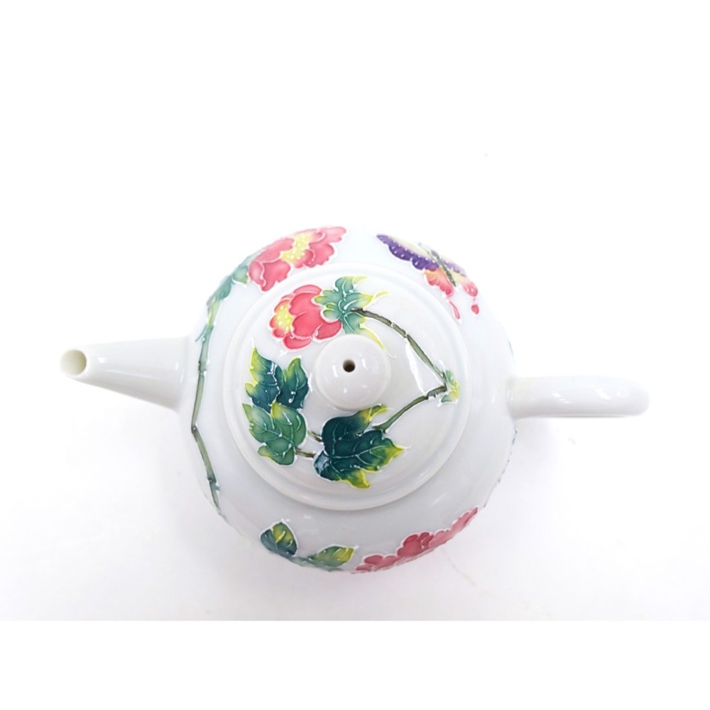 故宮御用國寶彩繪大師-林春香 牡丹花蝶壺 茶壺 瓷器 茶具 收藏 招財法華瓷 泡茶高級瓷器 贈禮 茶壺禮盒 年節 餽贈-細節圖6