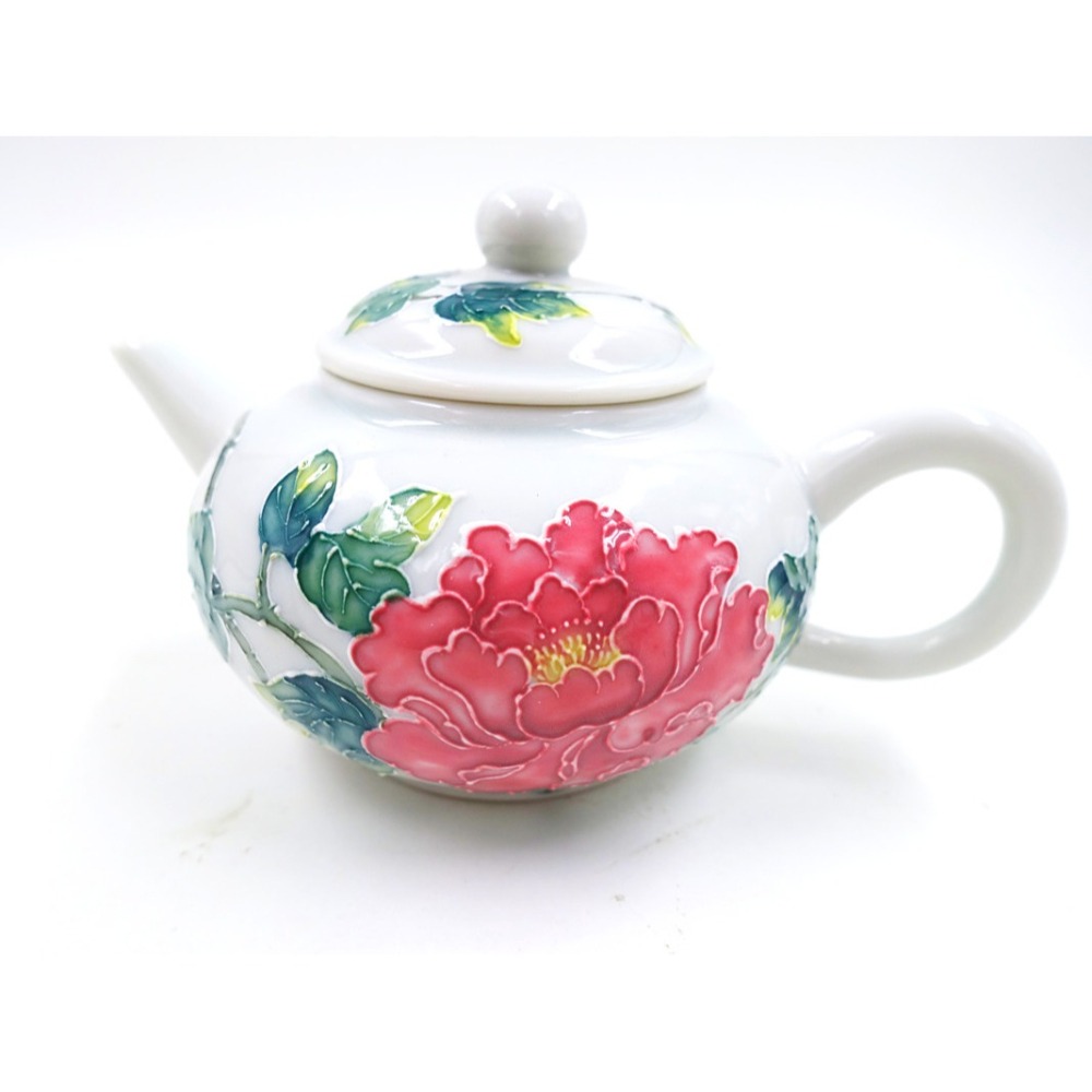 故宮御用國寶彩繪大師-林春香 牡丹花蝶壺 茶壺 瓷器 茶具 收藏 招財法華瓷 泡茶高級瓷器 贈禮 茶壺禮盒 年節 餽贈-細節圖9