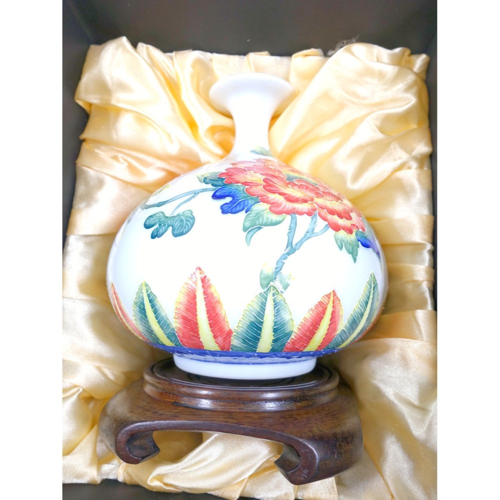 故宮御用國寶彩繪大師-林春香 法華牡丹瓶 聚寶盆 招財開運風水 財源廣進花開富貴壺 手工精雕高級瓷 法華彩收藏增值附禮盒-細節圖6