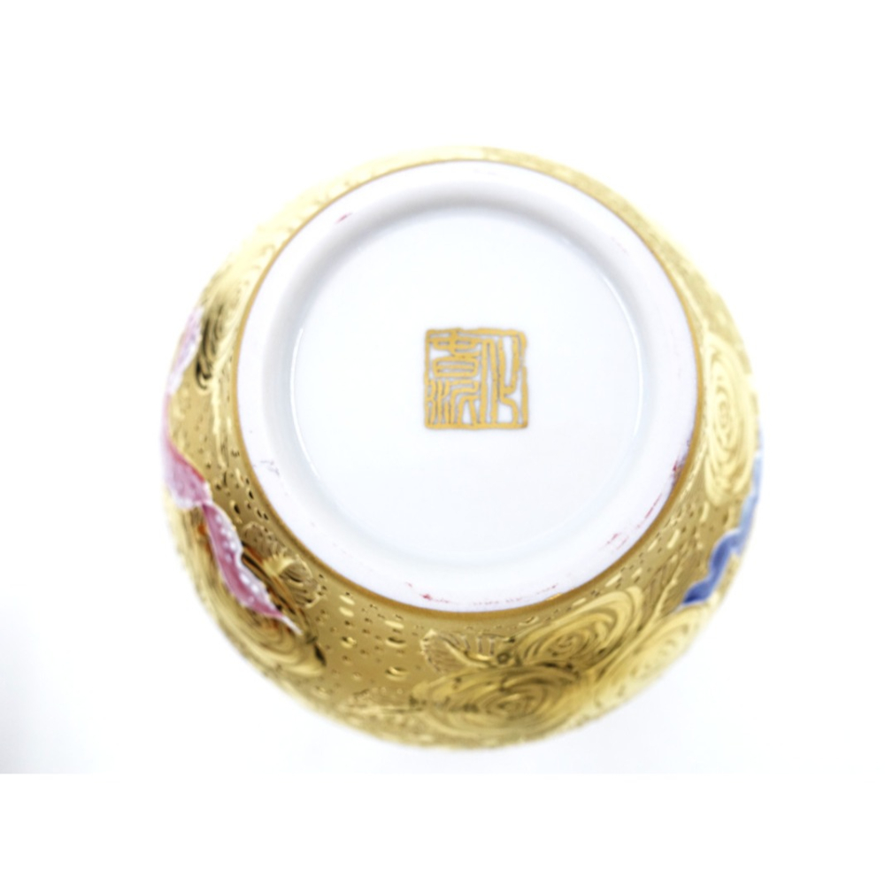 故宮御用國寶彩繪大師-林春香 美麗人生瓶 鳳蝶起舞聚寶盆 招財開運 財源廣進 聚寶盆 手工精雕 高級瓷 法華彩收藏增值-細節圖5