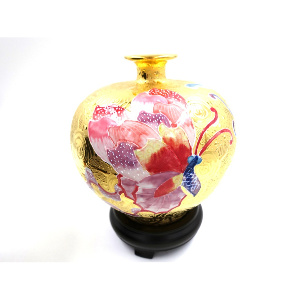 故宮御用國寶彩繪大師-林春香 美麗人生瓶 鳳蝶起舞聚寶盆 招財開運 財源廣進 聚寶盆 手工精雕 高級瓷 法華彩收藏增值-細節圖7