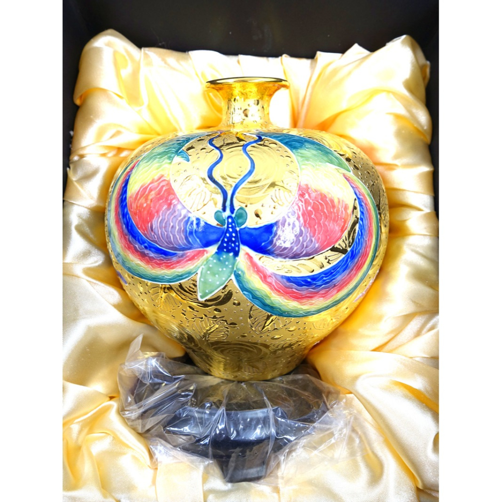 故宮御用國寶彩繪大師-林春香 美麗人生瓶 鳳蝶起舞聚寶盆 招財開運 財源廣進 聚寶盆 手工精雕 高級瓷 法華彩收藏增值-細節圖8