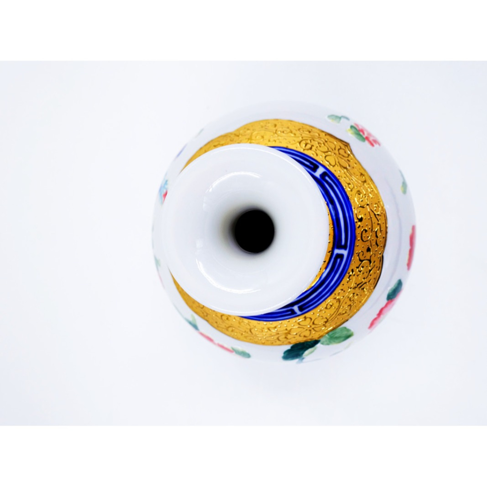 台灣國寶彩繪大師-林春香 茶花雙喜瓶 花開富貴聚寶盆 招財開運 雙喜臨門 財源廣進 純手工精雕 法華彩風水收藏-細節圖4